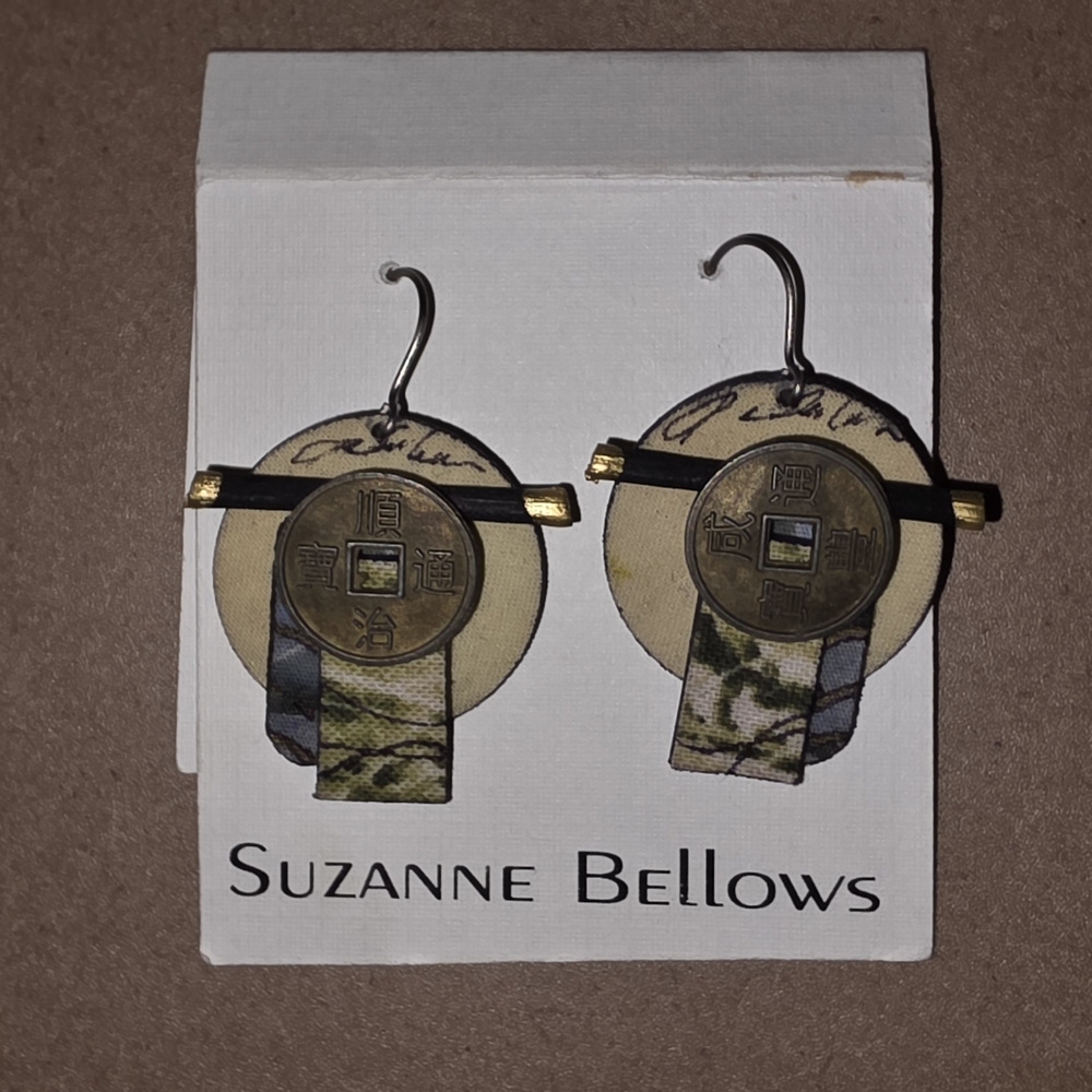Gold and Cream Earrings